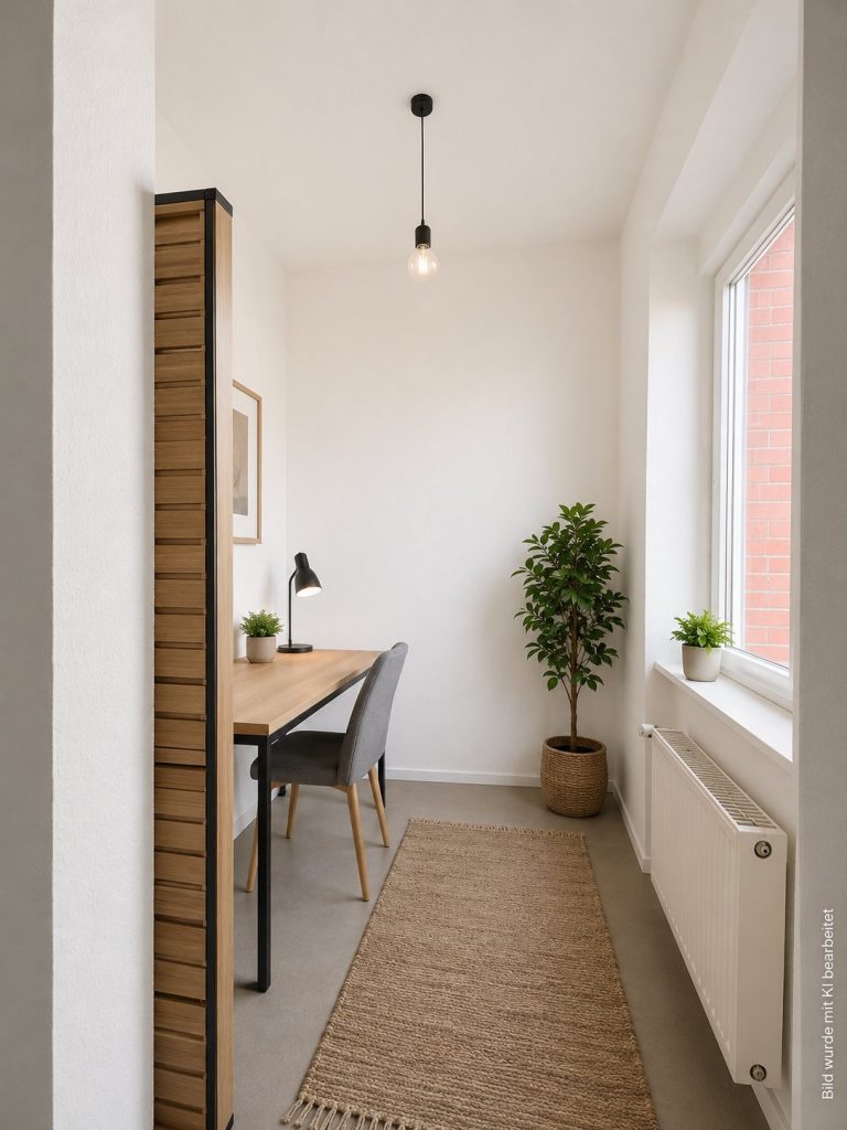 Zimmer/Arbeitsbereich Wohnung 7 – KI-visualisiert