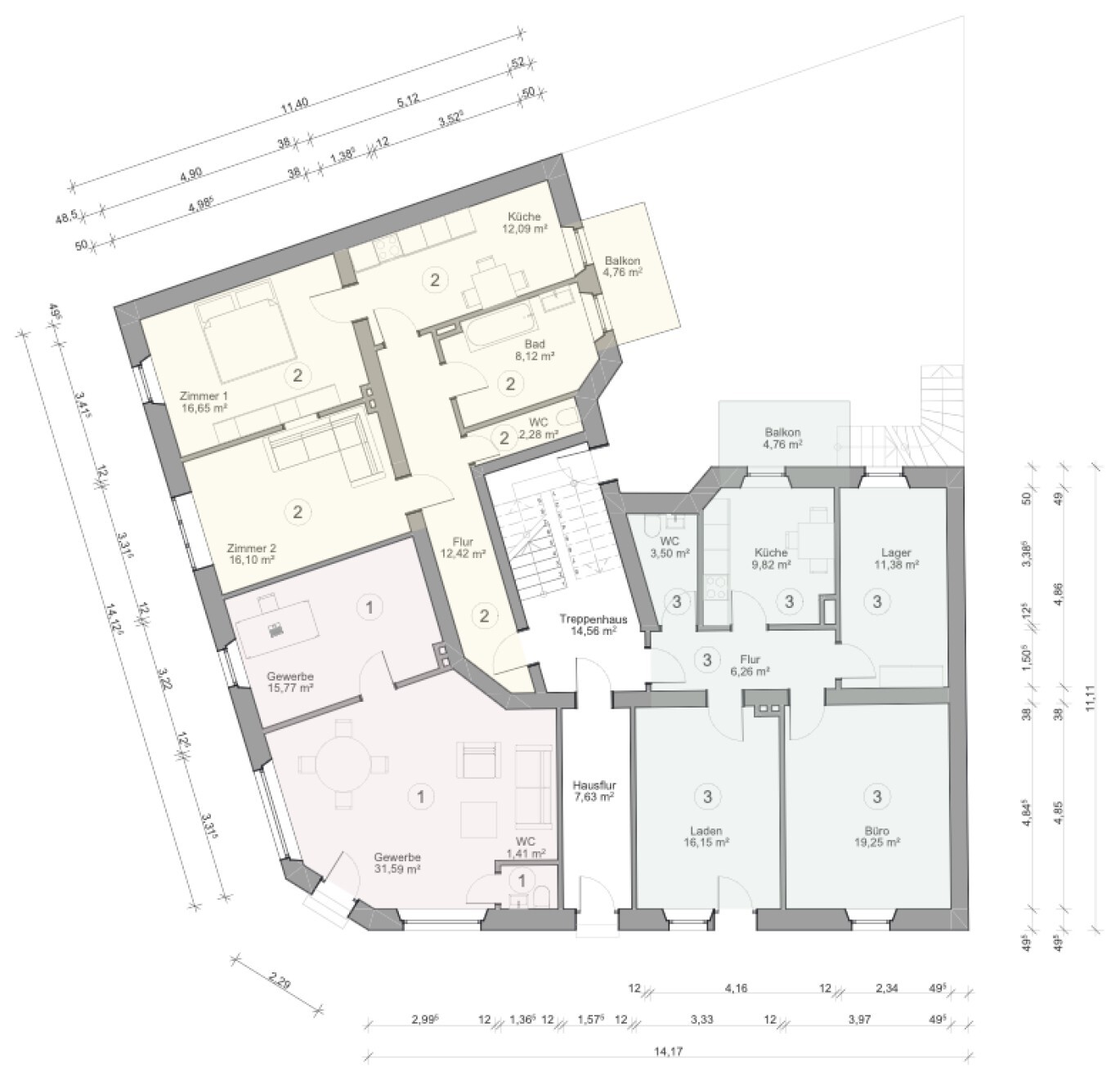 Grundriss Erdgeschoss – WE 01